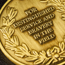 Load image into Gallery viewer, Our 40th Ruby Wedding Anniversary Medal &#39;Distinguished Service &amp; Bravery in the Field&#39; in Case - Antique Bronze
