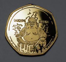 Load image into Gallery viewer, Laughing Buddha Lucky Coin - 24ct Gold