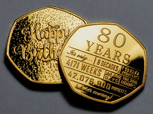 80th Birthday 'But Who's Counting' - 24ct gold