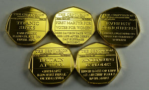 Full Set of 20th Century News/Events 24ct Gold Commemoratives in Presentation/Display Case