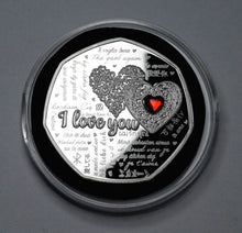 Load image into Gallery viewer, Happy Anniversary &#39;I Love You&#39; - Silver with Red Diamante Gemstone